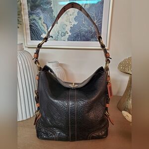 Coach Black Pebbled Leather Chelsea Y2K Hobo Bag